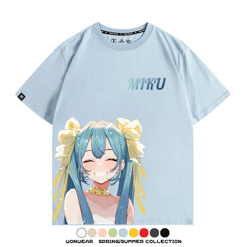 初音未來二次元聯名 親子情侶裝寬鬆短袖T