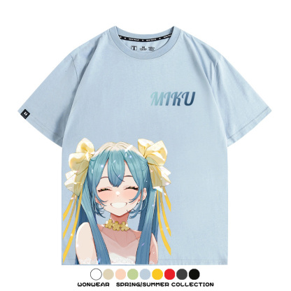 初音未來二次元聯名 親子情侶裝寬鬆短袖T