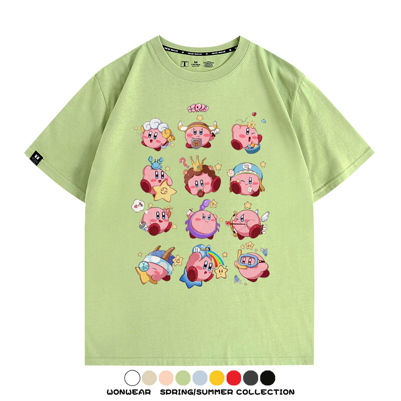 星之卡比任天堂遊戲周邊T恤十二星座生肖聯名款短袖夏季情侶上衣