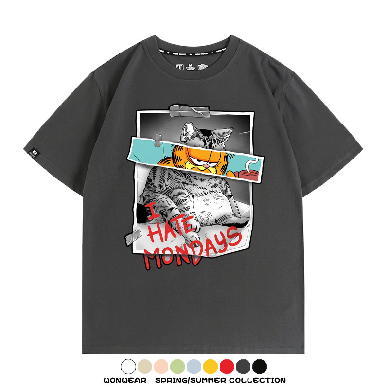 加菲貓卡通聯名 親子情侶裝寬鬆短袖T