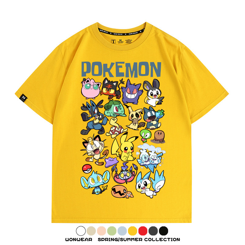 精靈寶可夢卡通Q版 親子情侶裝寬鬆短袖T