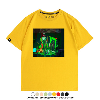 新世紀福音戰士EVA藝術插畫潮牌印花T恤夏季男潮純棉短袖寬鬆上衣