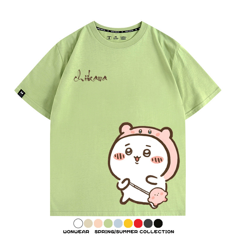 Chiikawa吉伊卡哇卡通烏薩奇COS星之卡比聯動短袖純棉T恤夏季寬鬆