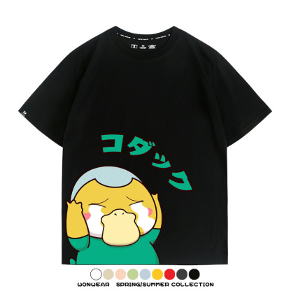 可達鴨cos蠟筆小新純棉t恤衫聯名卡通情侶裝周邊休閑短袖上衣服男