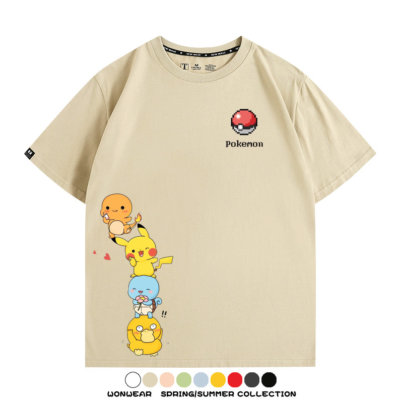 精靈寶可夢像素可愛 親子情侶裝寬鬆短袖T