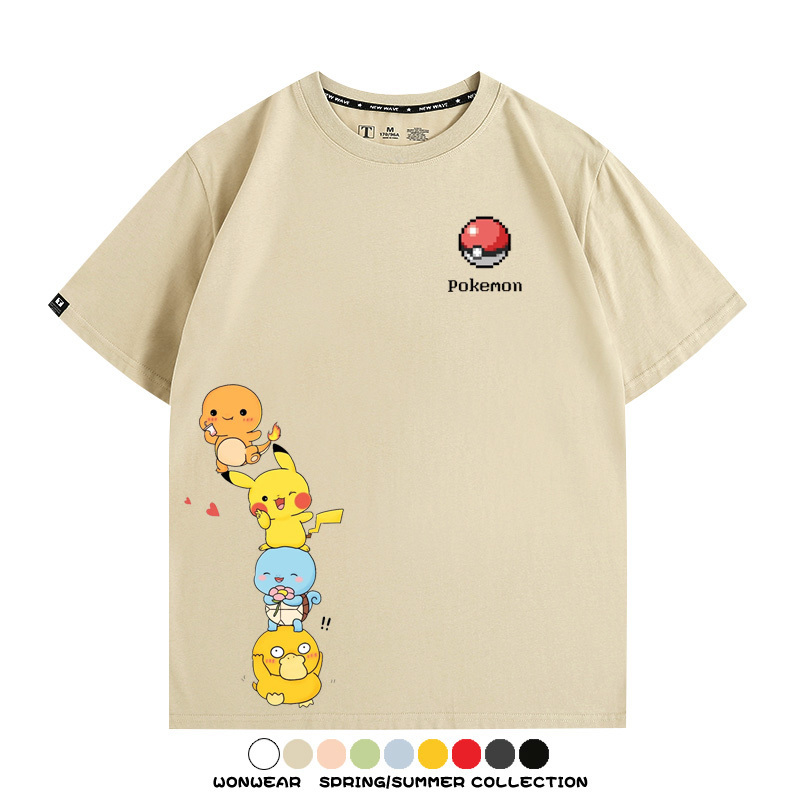 精靈寶可夢像素可愛 親子情侶裝寬鬆短袖T