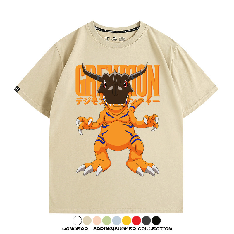 數碼寶貝聯名暴龍獸 親子情侶裝寬鬆短袖T