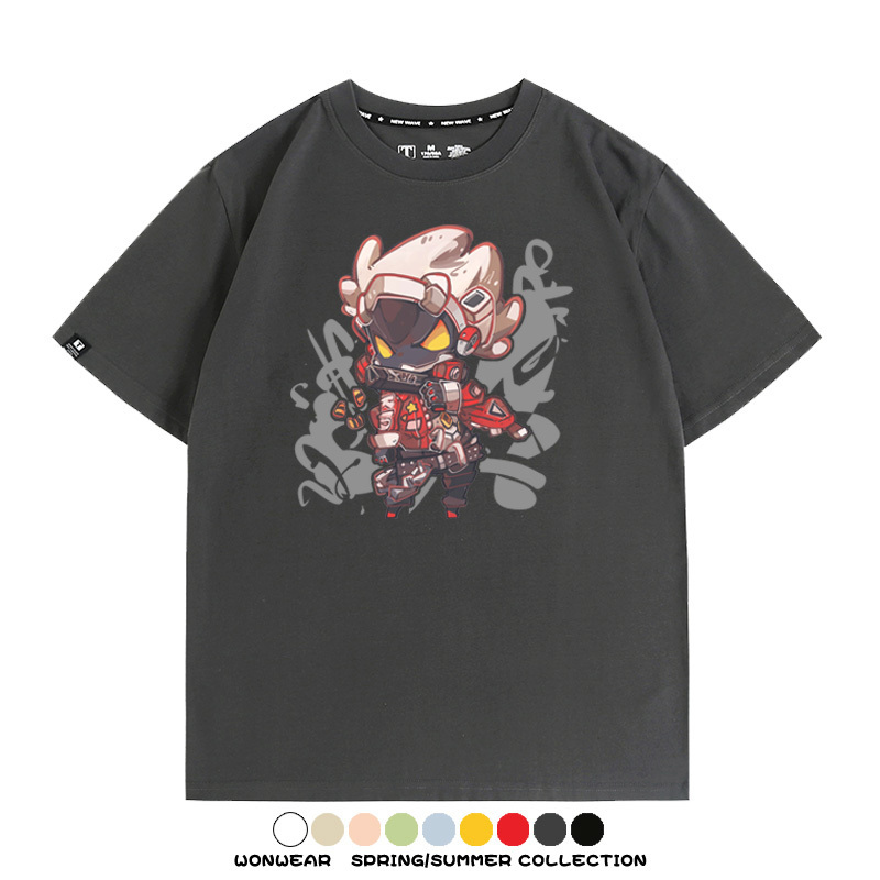 絕區零遊戲安比妮可可琳卡通Q版同款短袖夏季純棉T恤衫二次元COS