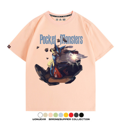 精靈寶可夢路卡利歐動漫周邊短袖T恤