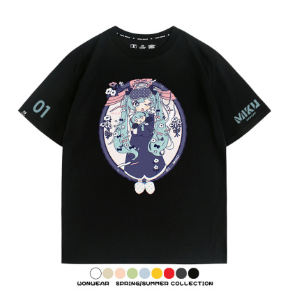 初音未來MIKU 周邊情侶百搭短袖t-shirt