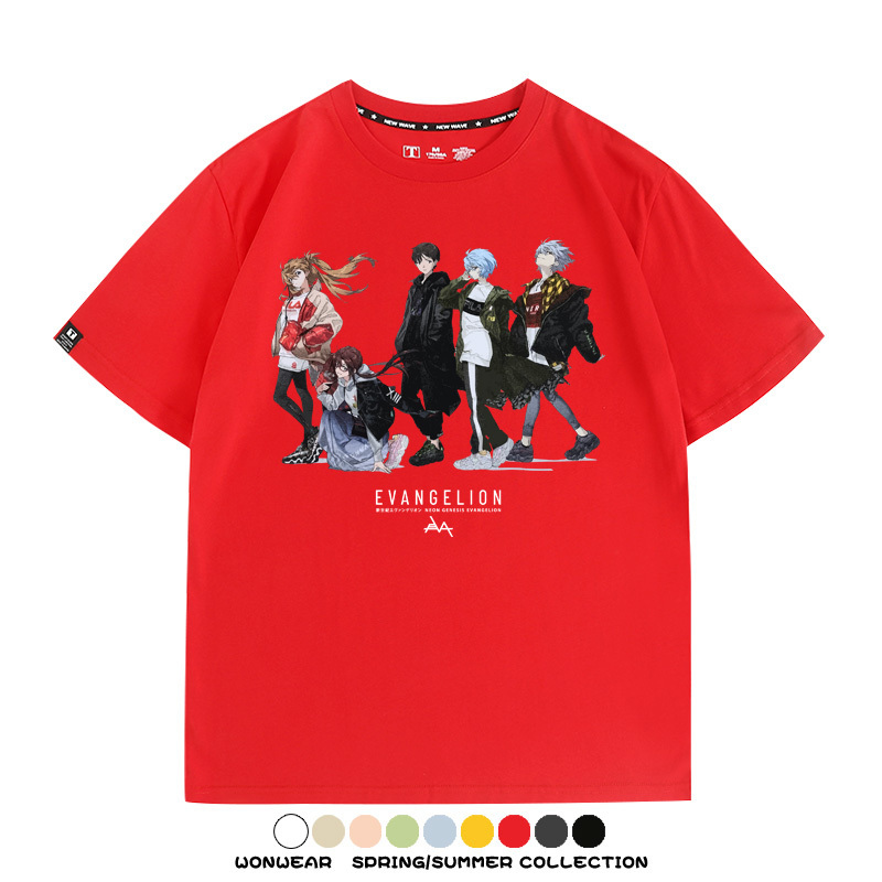 米山舞EVA聯名同款短袖T恤衫潮牌埃菲爾鐵塔日系純棉男潮寬鬆百搭