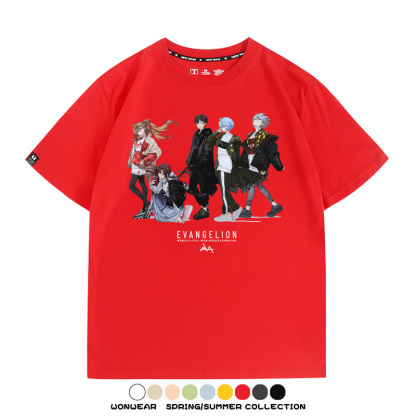 米山舞EVA聯名同款短袖T恤衫潮牌埃菲爾鐵塔日系純棉男潮寬鬆百搭