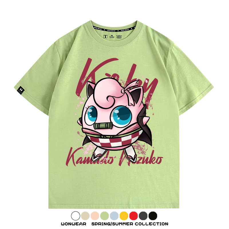 寶可夢胖丁聯名鬼滅之刃禰豆子周邊短袖T恤