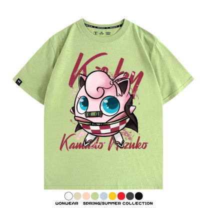 寶可夢胖丁聯名鬼滅之刃禰豆子周邊短袖T恤