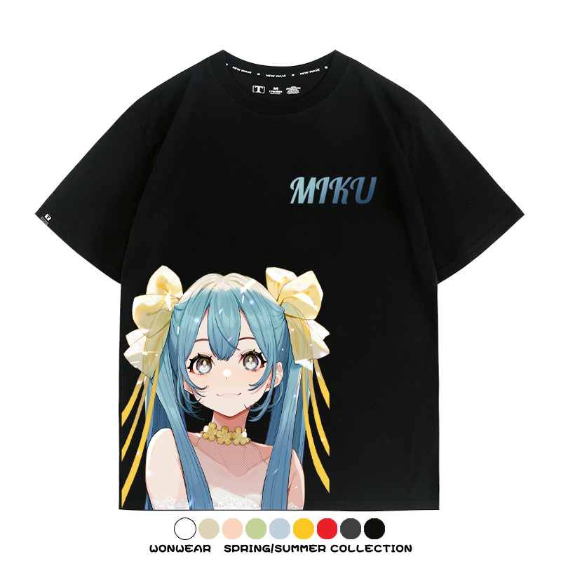 初音未來二次元聯名 親子情侶裝寬鬆短袖T