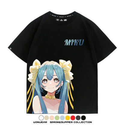 初音未來二次元聯名 親子情侶裝寬鬆短袖T