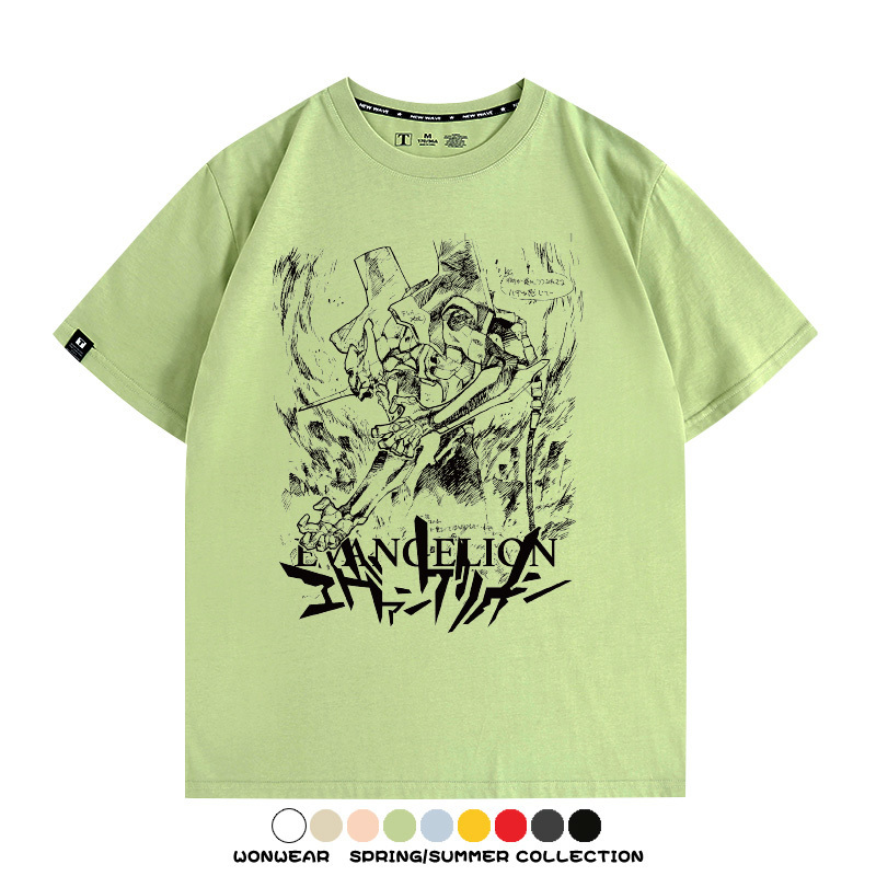 新世紀福音戰士EVA動漫周邊短袖T恤衫夏季男士純棉潮流二次元寬鬆