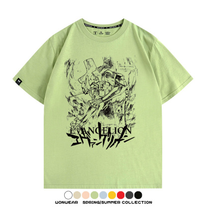 新世紀福音戰士EVA動漫周邊短袖T恤衫夏季男士純棉潮流二次元寬鬆