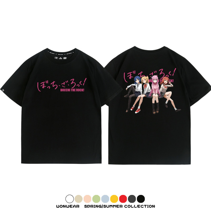 孤獨搖滾後藤一里小波奇周邊聯名 親子情侶裝寬鬆短袖T