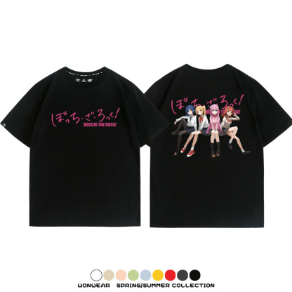 孤獨搖滾後藤一里小波奇周邊聯名 親子情侶裝寬鬆短袖T