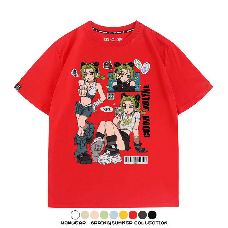 JOJO的奇妙冒險石之海動漫空條徐倫卡通周邊聯名短袖夏男純棉T恤