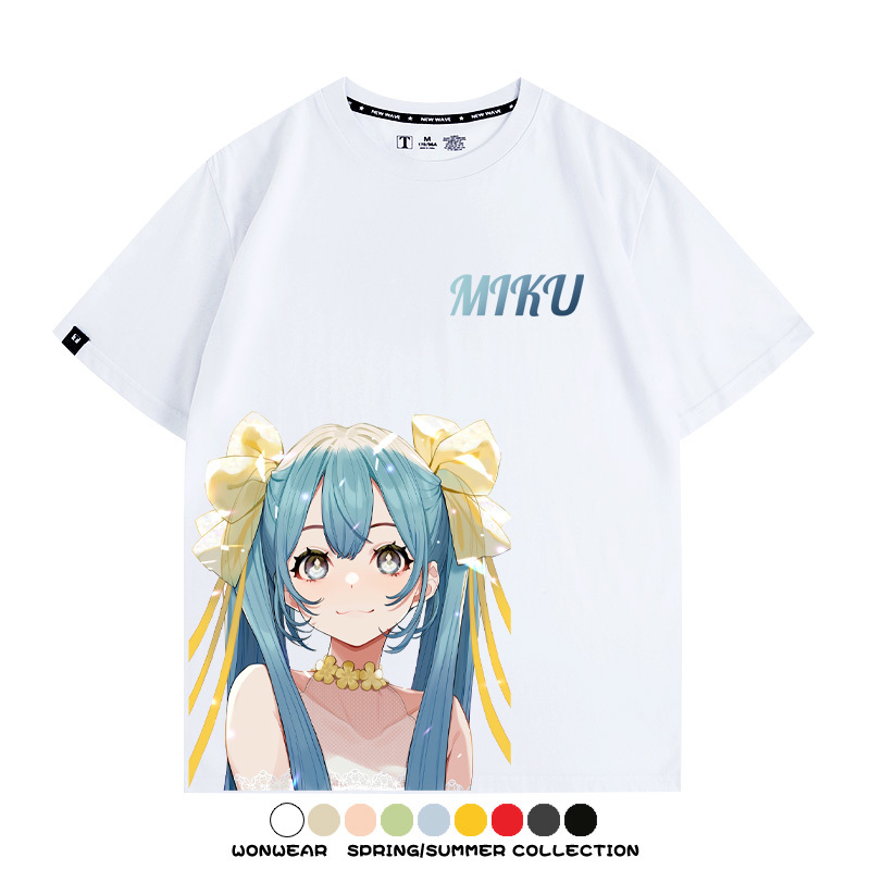 初音未來二次元聯名 親子情侶裝寬鬆短袖T