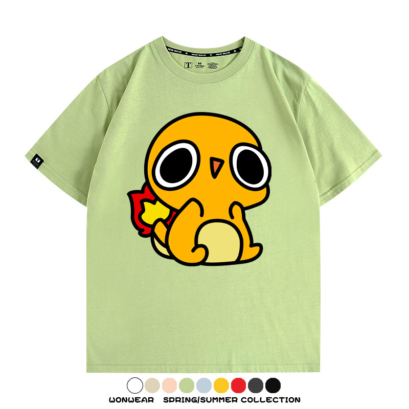 精靈寶可夢小火龍傑尼龜 親子情侶裝寬鬆短袖T