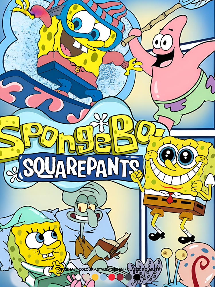 海綿寶寶 卡通潮牌周邊情侶寬鬆短袖t-shirt