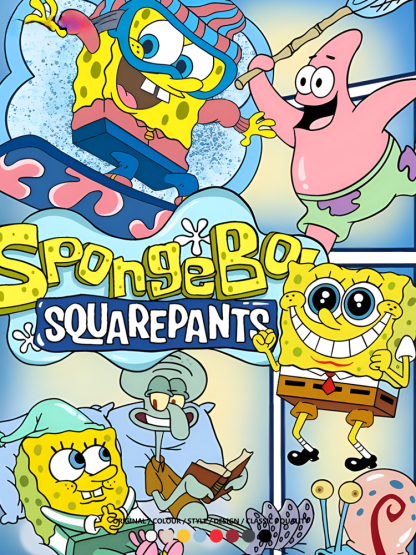 海綿寶寶 卡通潮牌周邊情侶寬鬆短袖t-shirt