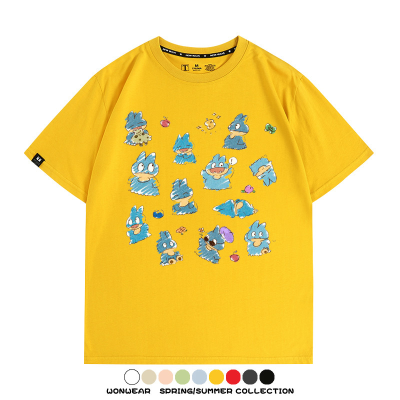 精靈寶可夢小卡比獸任天堂遊戲周邊情侶短袖T恤純棉上衣寬鬆百搭