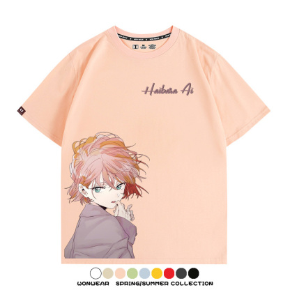 名偵探柯南灰原哀小蘭潮牌情侶原畫聯動周邊短袖夏季純棉T恤寬鬆