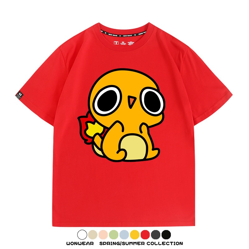 精靈寶可夢小火龍傑尼龜 親子情侶裝寬鬆短袖T