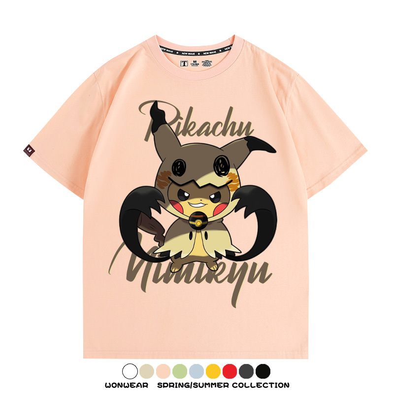精靈寶可夢皮卡丘x謎擬Q動漫周邊短袖T恤