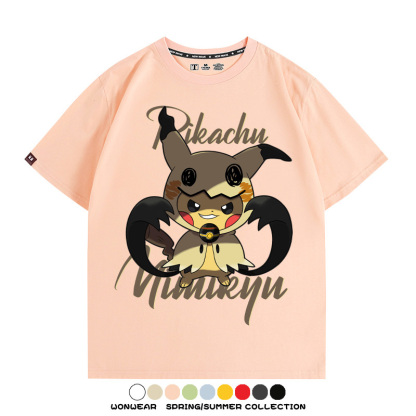 精靈寶可夢皮卡丘x謎擬Q動漫周邊短袖T恤