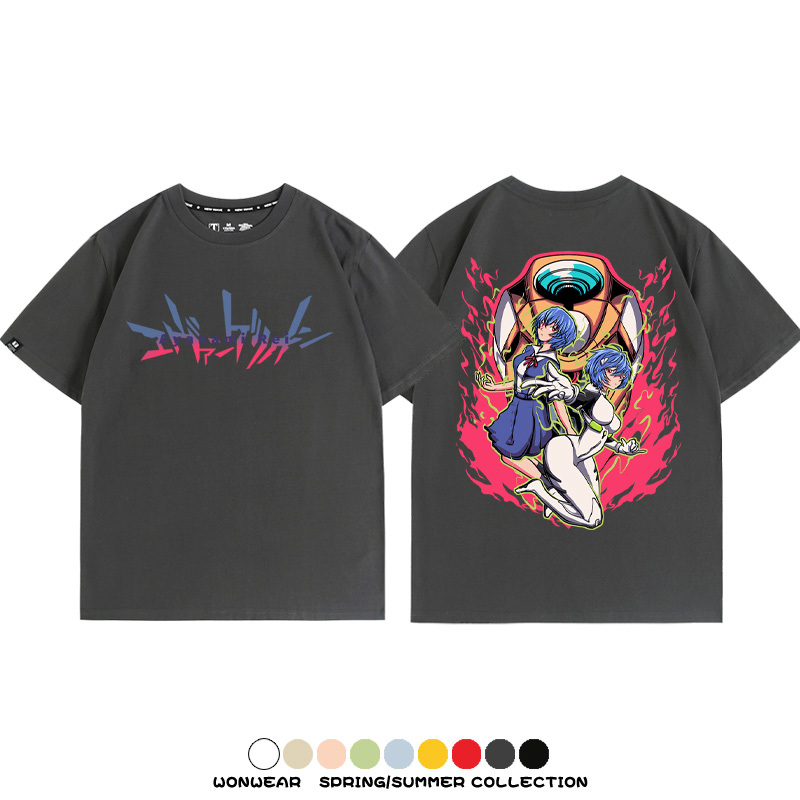 潮牌綾波麗EVA聯名 親子情侶裝寬鬆短袖T