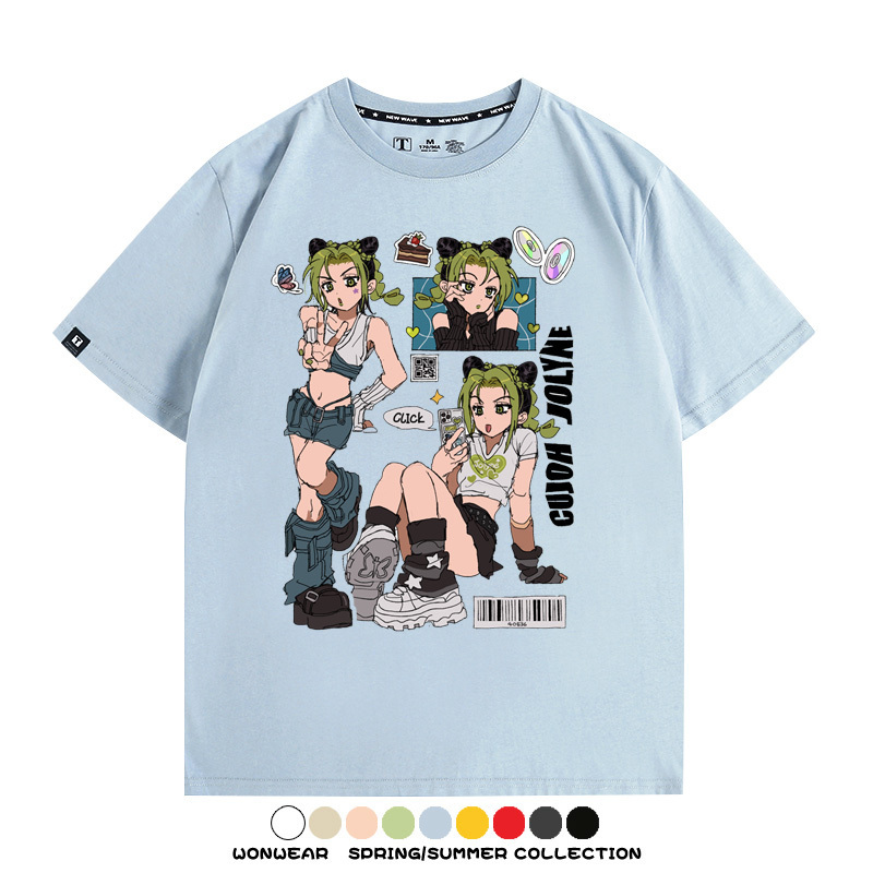 JOJO的奇妙冒險石之海動漫空條徐倫卡通周邊聯名短袖夏男純棉T恤