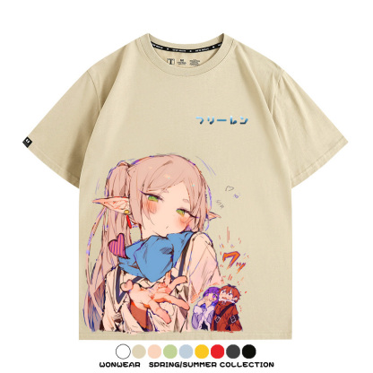 葬送的芙莉蓮卡通動漫菲倫可愛情侶周邊二次元短袖夏季純棉T恤衫