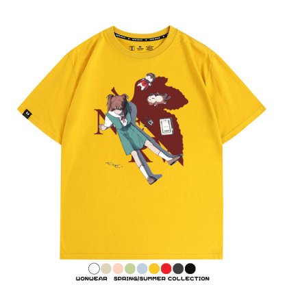 EVA新世紀福音戰士動漫明日香潮牌聯名短袖純棉T恤夏季情侶寬鬆上衣