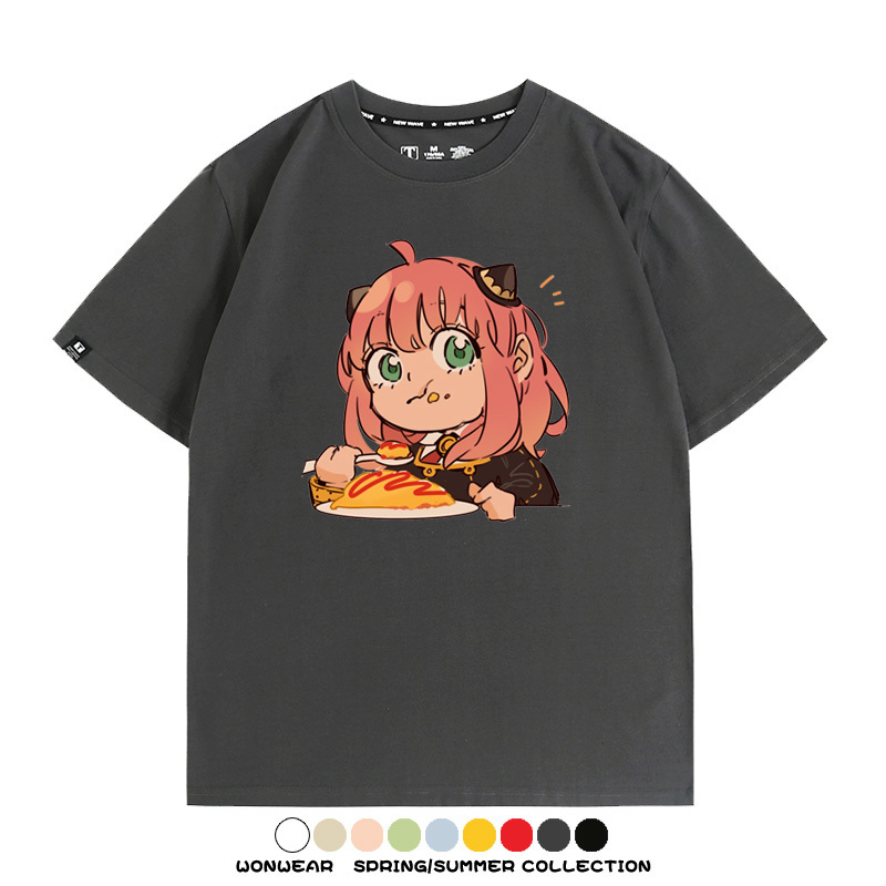 間諜家家酒動漫阿尼亞卡通可愛周邊情侶T恤衫夏季純棉短袖上衣潮