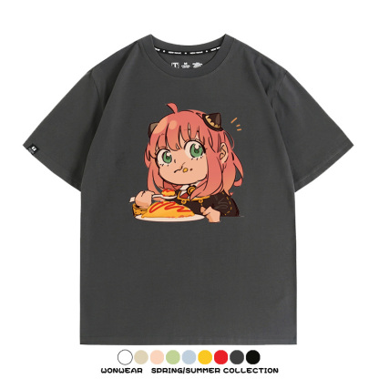 間諜家家酒動漫阿尼亞卡通可愛周邊情侶T恤衫夏季純棉短袖上衣潮