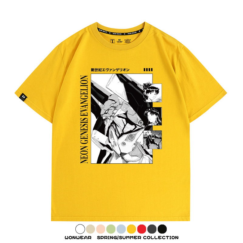 新世紀福音戰士EVA動漫初號機機甲使徒潮流短袖夏季男士純棉T恤衫
