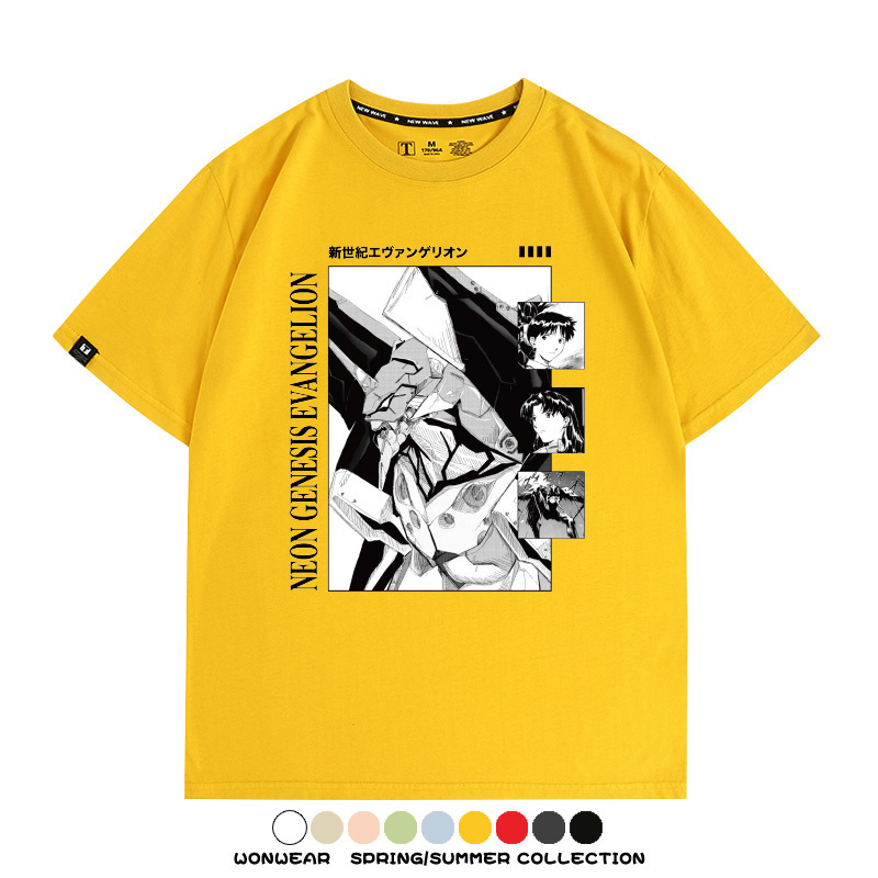 新世紀福音戰士EVA動漫初號機機甲使徒潮流短袖夏季男士純棉T恤衫