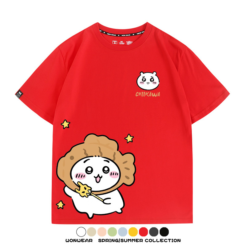 吉伊卡哇chiikawa小可愛吉伊烏薩奇小八聯動情侶短袖純棉T恤上衣