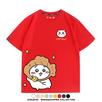 吉伊卡哇chiikawa小可愛吉伊烏薩奇小八聯動情侶短袖純棉T恤上衣
