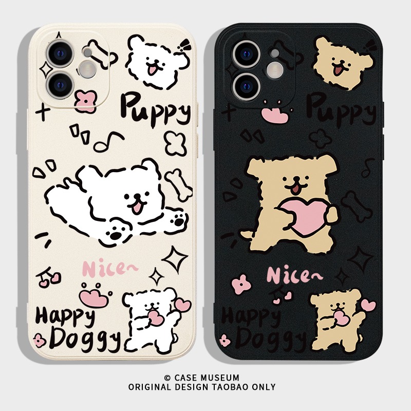 蘋果 系列線條小狗 硅膠防摔軟殼