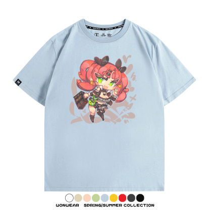絕區零遊戲安比妮可可琳卡通Q版同款短袖夏季純棉T恤衫二次元COS