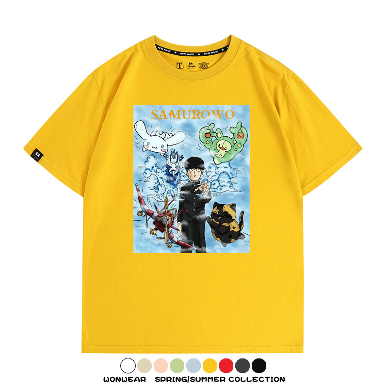 JOJO的奇妙冒險日系動漫二次元聯動款短袖夏季青少年男純棉T恤寬鬆