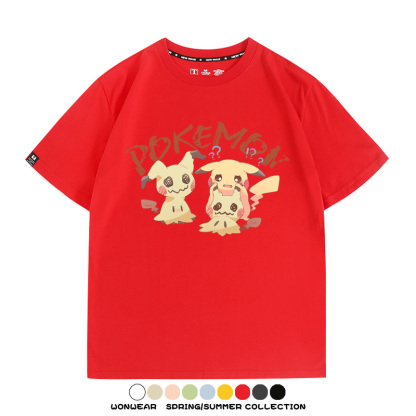 寶可夢皮卡丘謎擬Q 親子情侶寬鬆短袖T