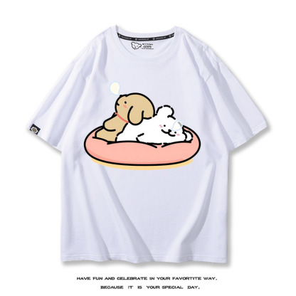 線條小狗 2024親子情侶男女同款 T恤