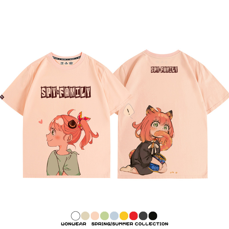 間諜家家酒SPY×FAMILY動漫阿尼亞周邊情侶短袖純棉T恤衫寬鬆百搭